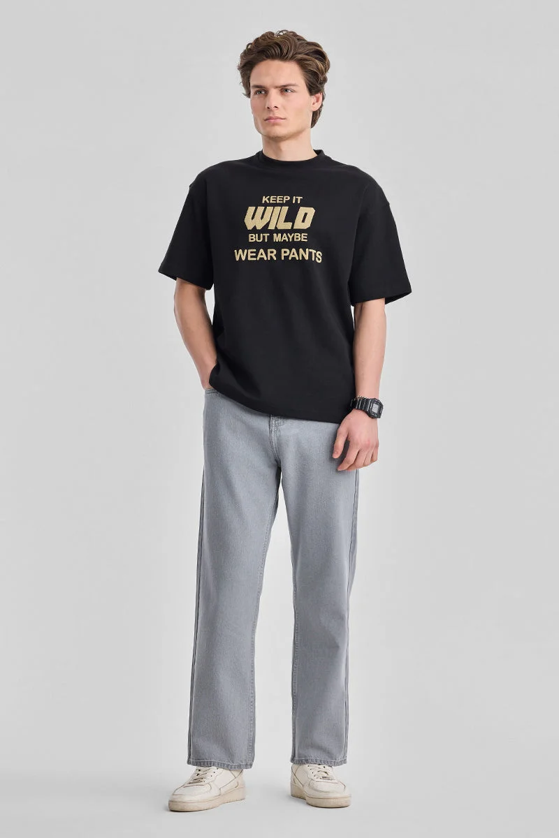 Snitch Grey Washed Straight Fit Jeans for Men | Best Price UAE
